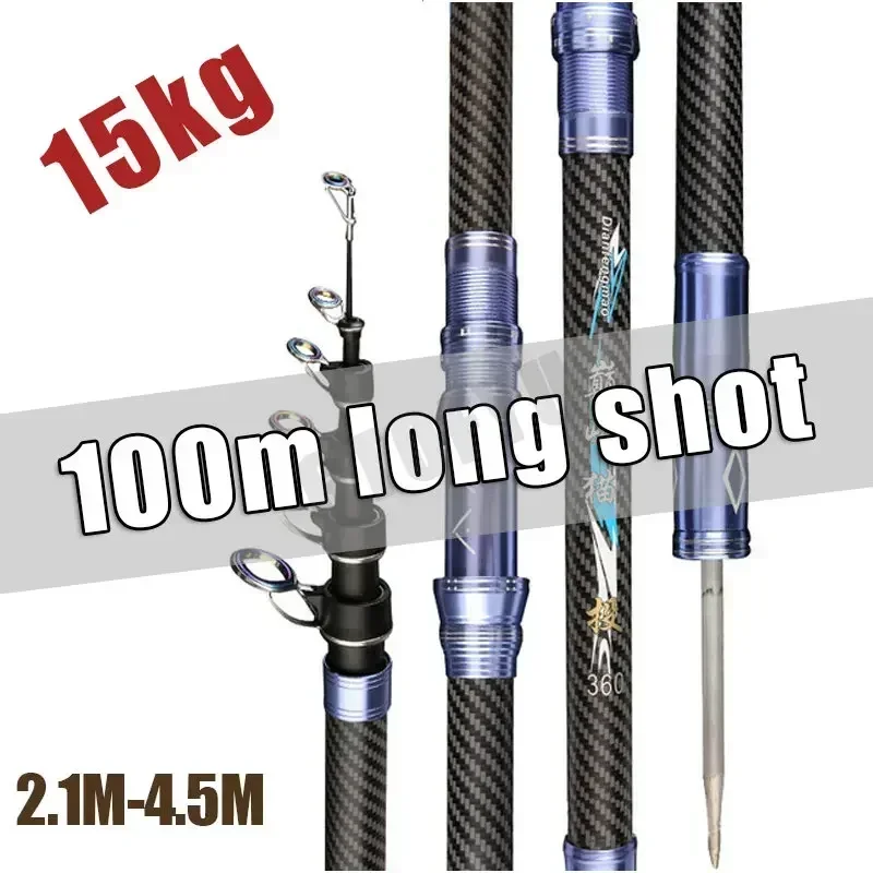 Fishing Rod Surf - Tongkat pancing putar portabel teleskopik, tongkat