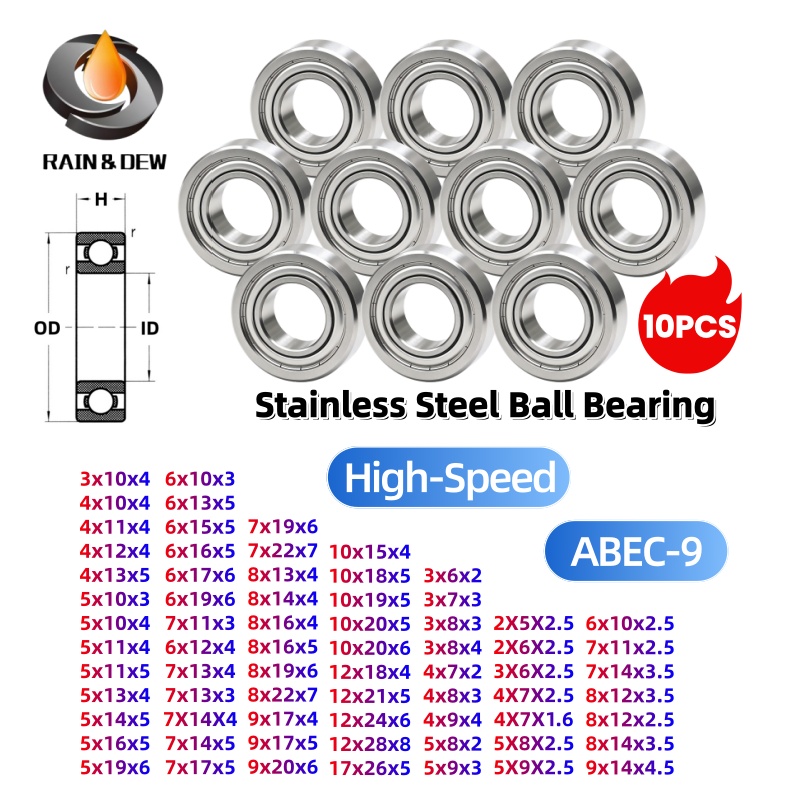 Abu Garcia Reel Revo - 10 Buah Bantalan Bola Baja Tahan