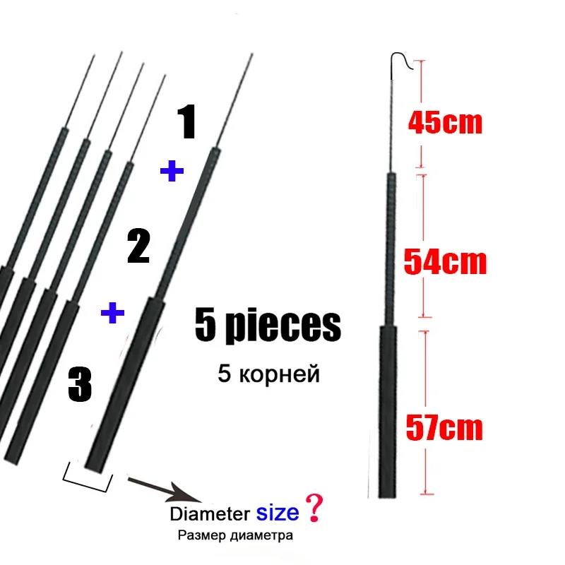 4.1mm-6.4mm 5 buah joran panci - Fishing Rod Tip Replacement ulasan dan harga