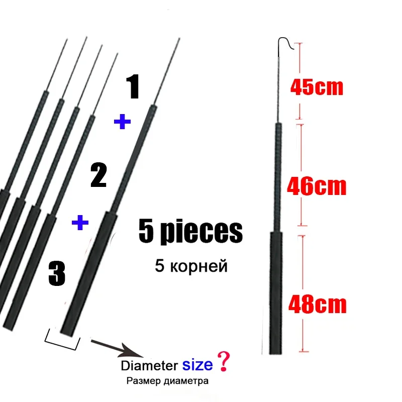 4.1mm-6.4mm 5 buah joran panci - Fishing Rod Tip Replacement ulasan dan harga